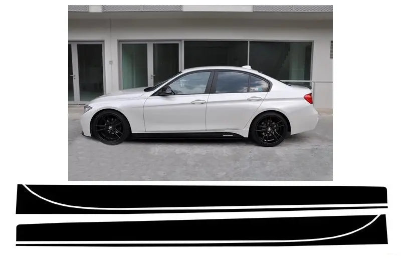 Seitenaufkleber Vinyl Matt Schwarz Passend Für BMW F30 F31 3er Serie (2011-Up) M-Performance Design KITT