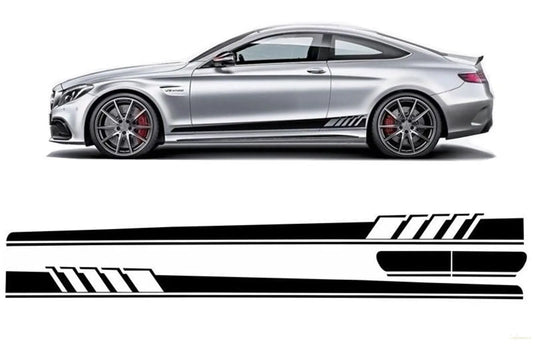 Seitenaufkleber Vinyl Passend Für Mercedes C-Klasse C205 Coupé A205 Cabriolet (2014) C63 Design Piano Black KITT