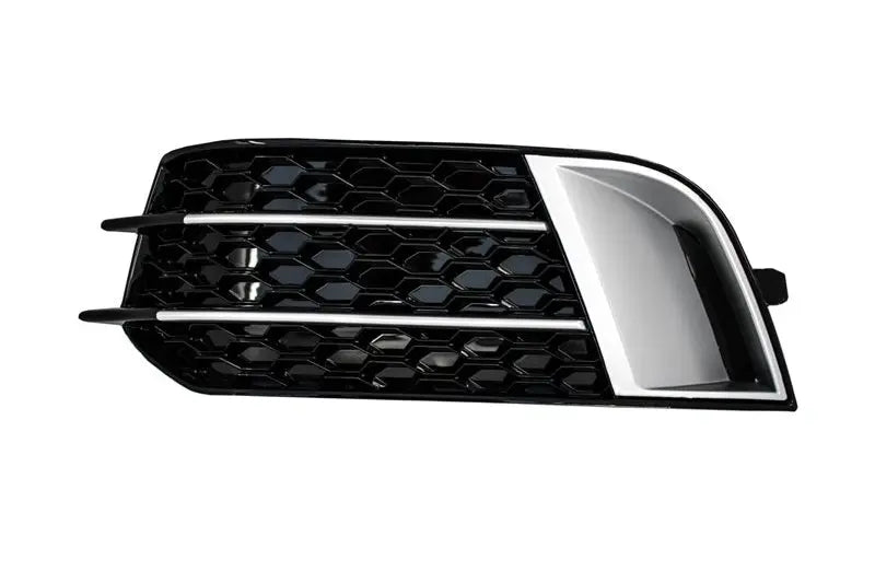 Seitengitter Nebelscheinwerfer Passend Für Audi A1 8x (2010-2015) Rs1 Design Schwarz Mit Einsätzen Aus Gebürstetem Aluminium KITT