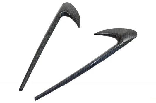 Seitliche Kotflügelausströmer Zierflügel Mit Frontschürzenklappen Seitenfinnen Flics Passend Für Mercedes E-Klasse W213 S213 Carbon Look Edition KITT