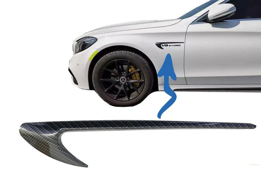 Seitliche Kotflügelausströmer Zierflügel Passend Für Mercedes C-Klasse W205 S205 E-Klasse W213 S213 Carbon Look Edition KITT