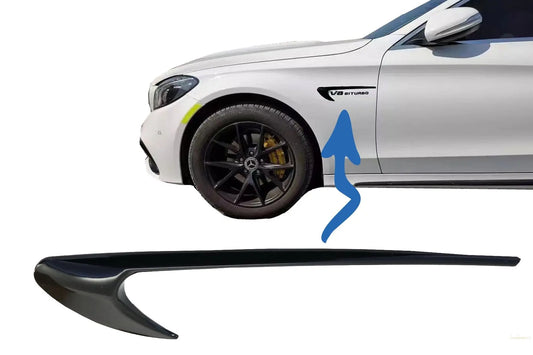 Seitliche Kotflügelausströmer Zierflügel Passend Für Mercedes C-Klasse W205 S205 E-Klasse W213 S213 Piano Black KITT