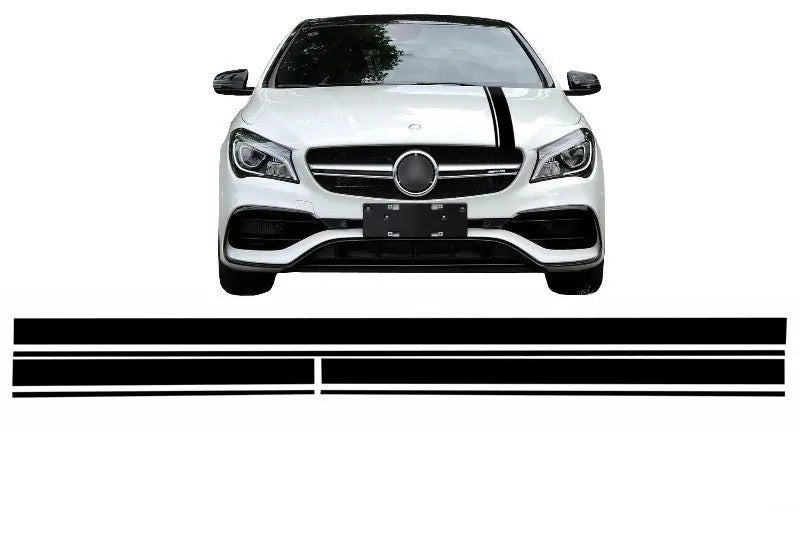 Set Aufkleber Mattschwarz Obere Motorhaube Dach & Heckklappe Passend Für Mercedes CLA W117 C117 X117 (2013-2016) A-Klasse W176 (2012-2018) 45 Design KITT
