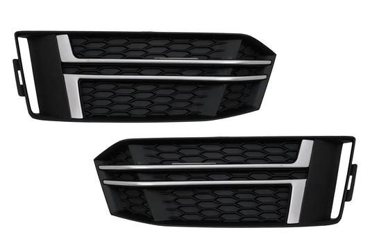 Stoßfänger Untere Gitterabdeckungen Seitengitter Passend Für Audi A4 B9 Limousine Avant (2016-2018) S-Line KITT