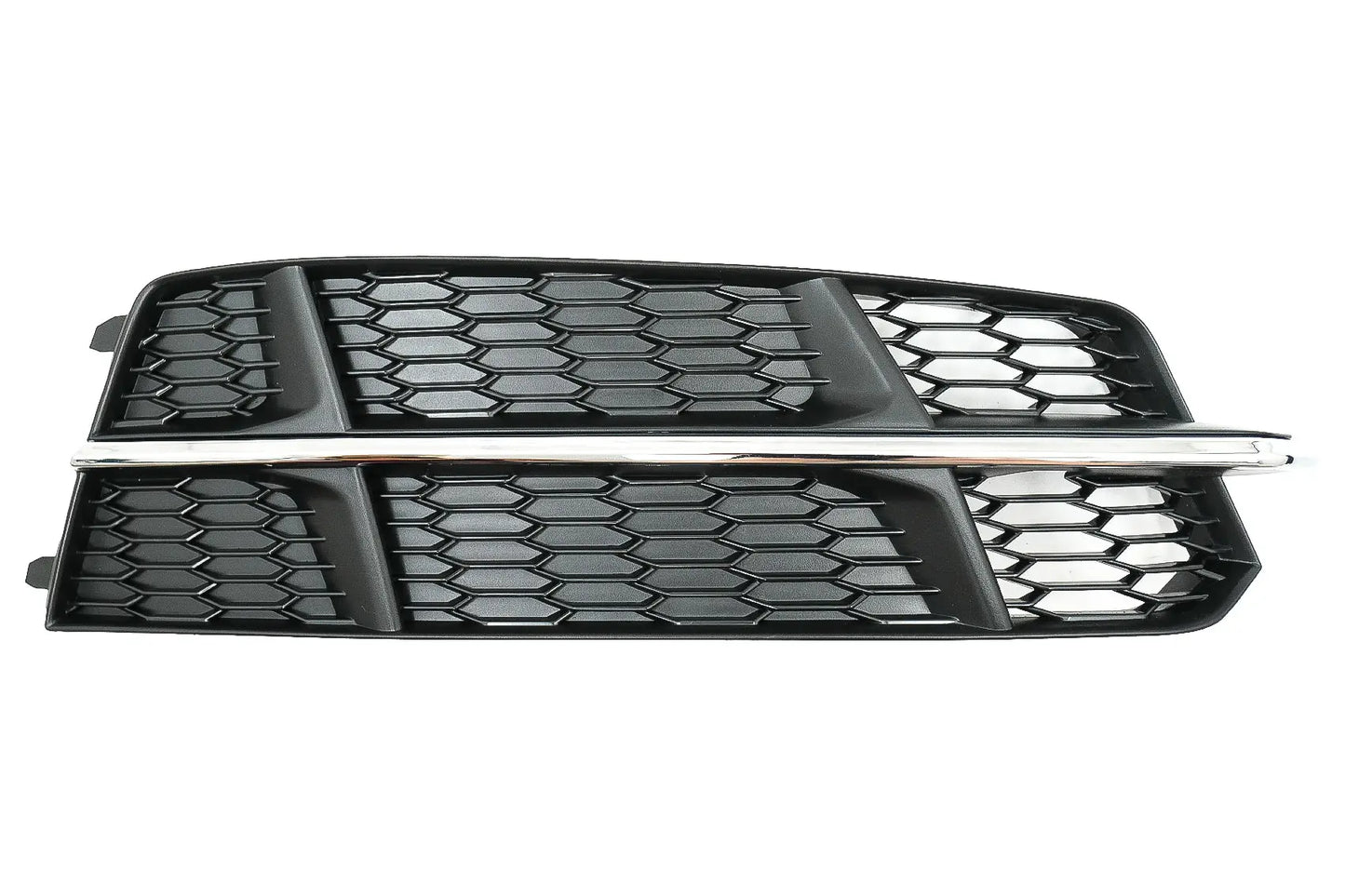 Stoßstange Untere Gitterabdeckungen Seitengitter Passend Für Audi A6 C7 4G S-Line Facelift (2015-2018) Schwarz Chrom KITT