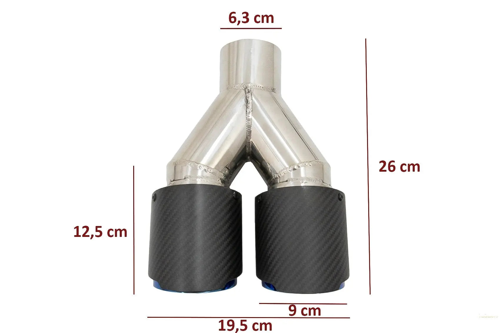 Universal Auspuff Schalldämpfer Matte Kohlefaser Blau Finish Limitierte Auflage Einlass 6,3 Cm KITT Professional Exhaust Systems