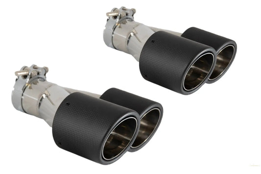 Universal-Dual-Twin-Auspuff-Endstücke Aus Kohlefaser Mit Mattem Finish, Einlass 6 Cm / 2,36 Zoll KITT Professional Exhaust Systems