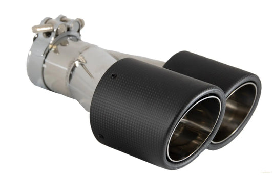 Universal-Dual-Twin-Auspuff-Endstücke Aus Kohlefaser Mit Mattem Finish, Einlass 6 Cm / 2,36 Zoll KITT Professional Exhaust Systems