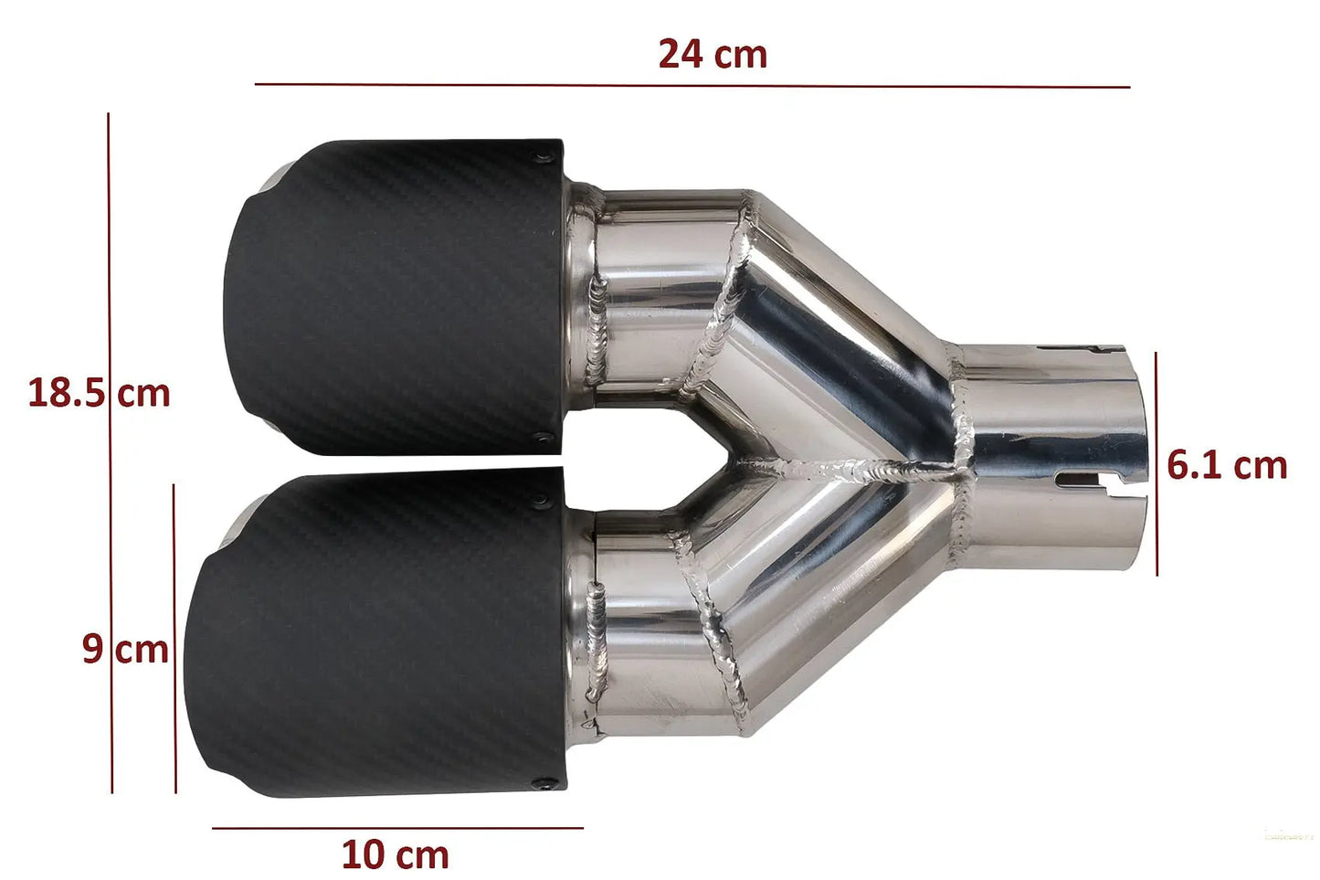 Universelle Kohlefaser-Auspuffendstücke, Polierter Look, Einlass 6,1 Cm KITT