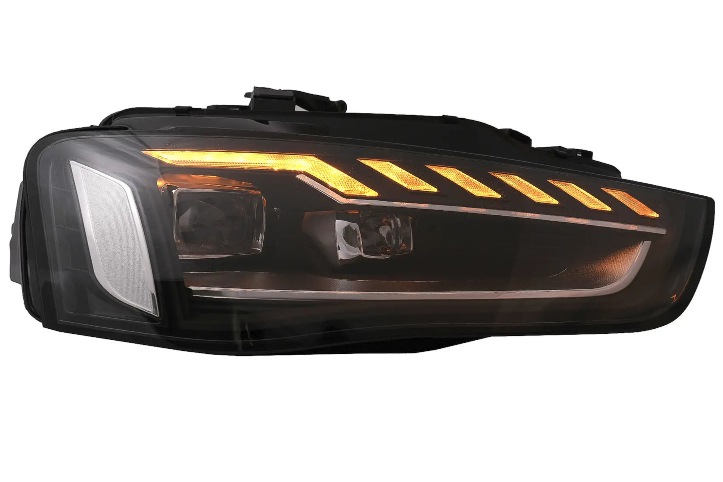 Voll-LED-Scheinwerfer Passend Für Audi A4 B8.5 Facelift (2012-2015) Dynamisches Sequentielles Blinklicht Schwarz A4 B9.5 Design KITT