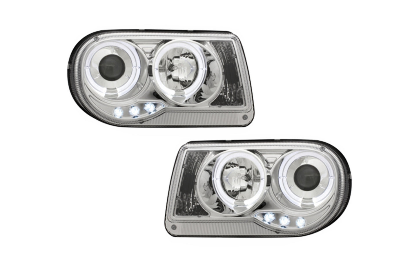 Scheinwerfer für CHRYSLER 300C 2004-2008 Zwei Halo-Felgen Chrom CarPartsTuning