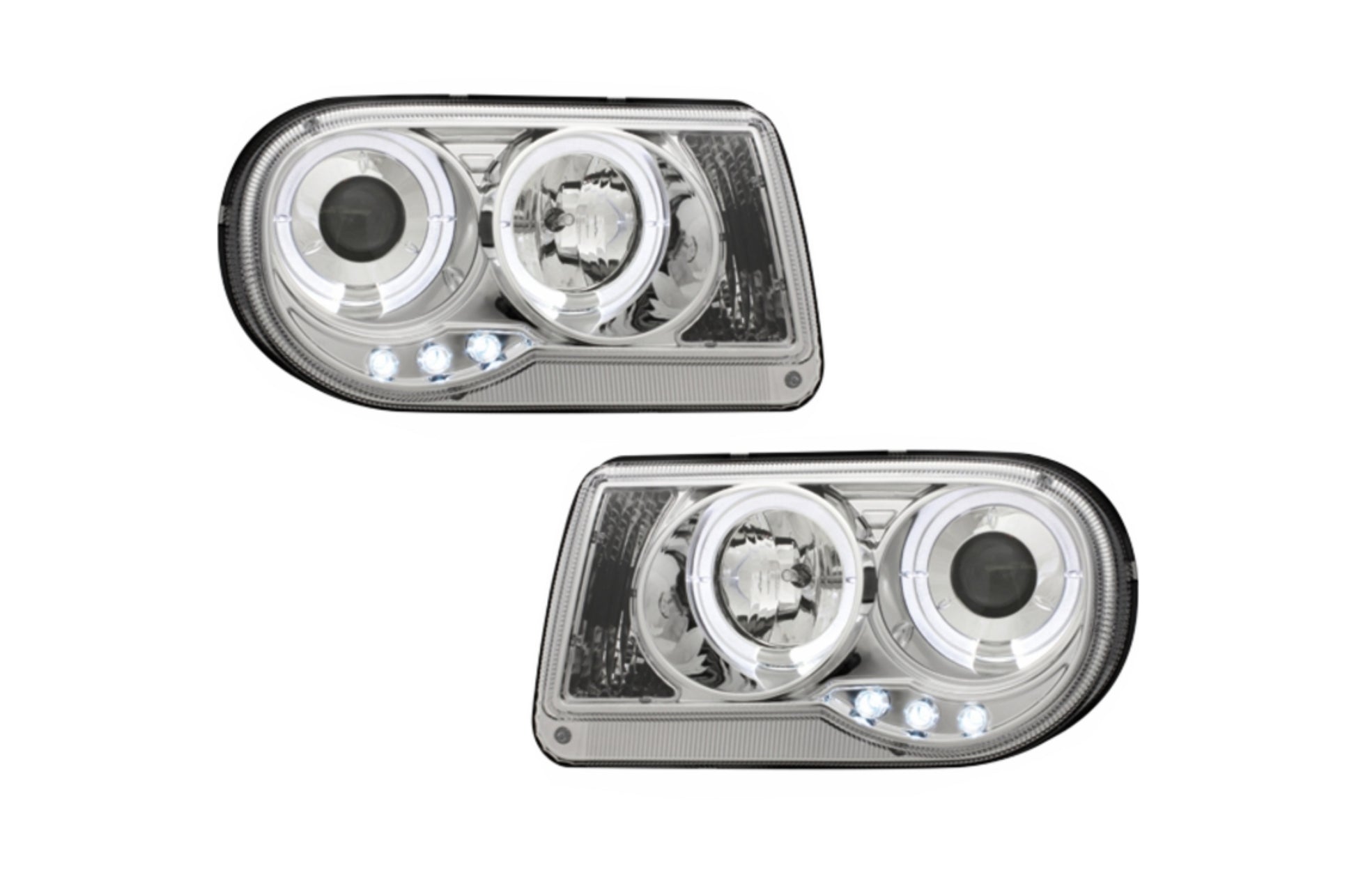 Scheinwerfer für CHRYSLER 300C 2004-2008 Zwei Halo-Felgen Chrom CarPartsTuning