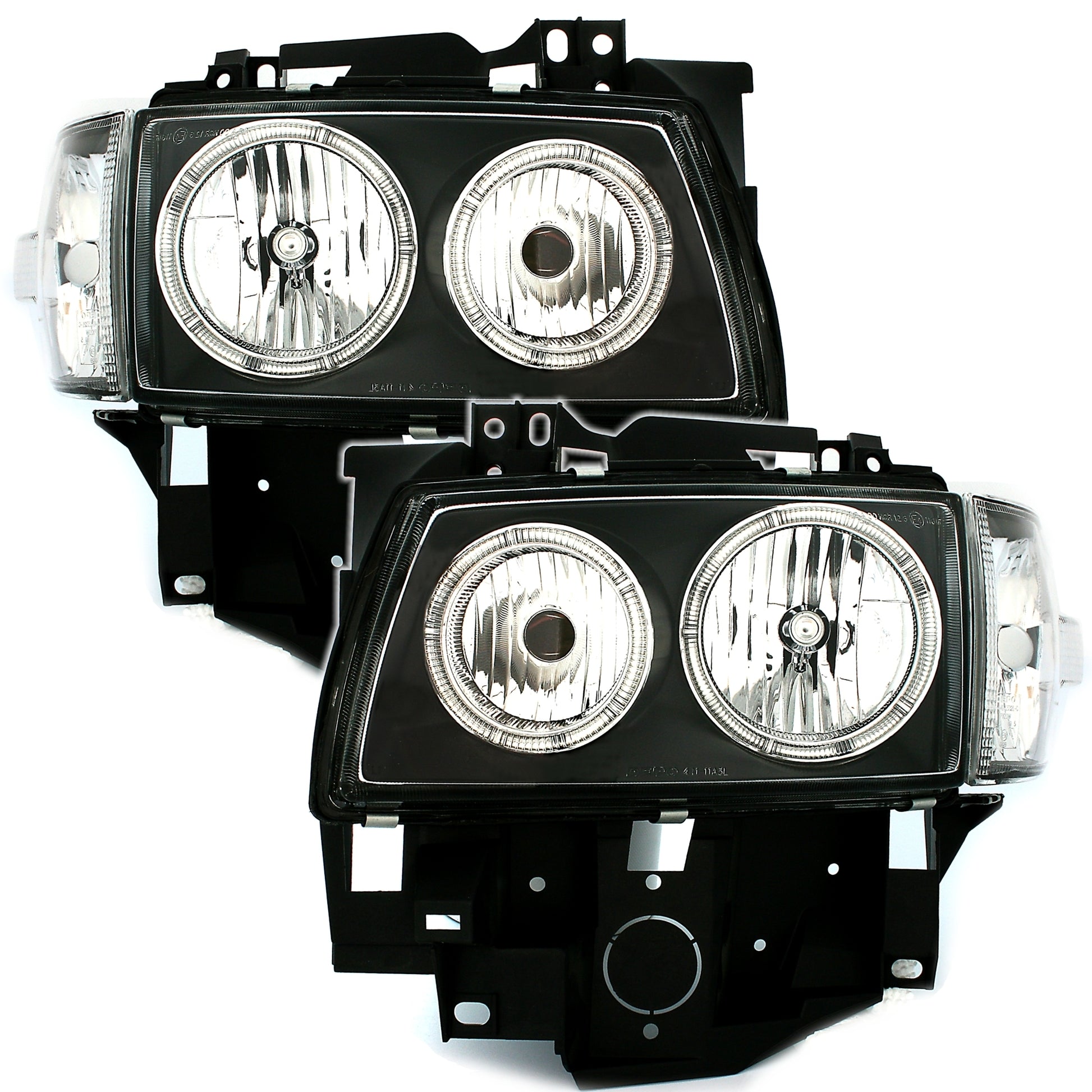 Scheinwerfer für VW T4 1997-08.2003 Headlamp 2 Halo Rims Schwarz- CarPartsTuning