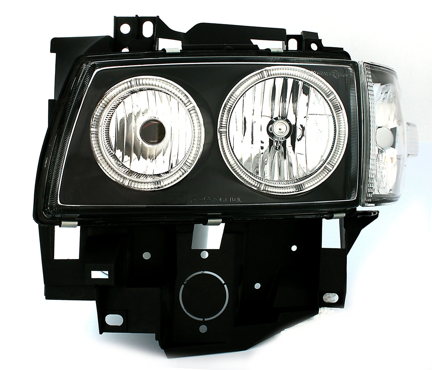 Scheinwerfer für VW T4 1997-08.2003 Headlamp 2 Halo Rims Schwarz- CarPartsTuning