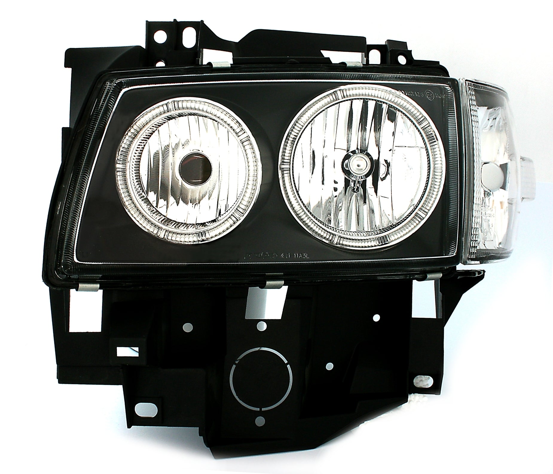 Scheinwerfer für VW T4 1997-08.2003 Headlamp 2 Halo Rims Schwarz- CarPartsTuning
